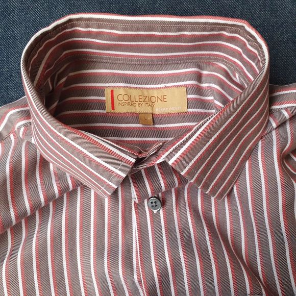 Mens Shirt Marks Spencer Collezione Long Sleeve Mulicoloured Stripes UK Large - Picture 5 of 7